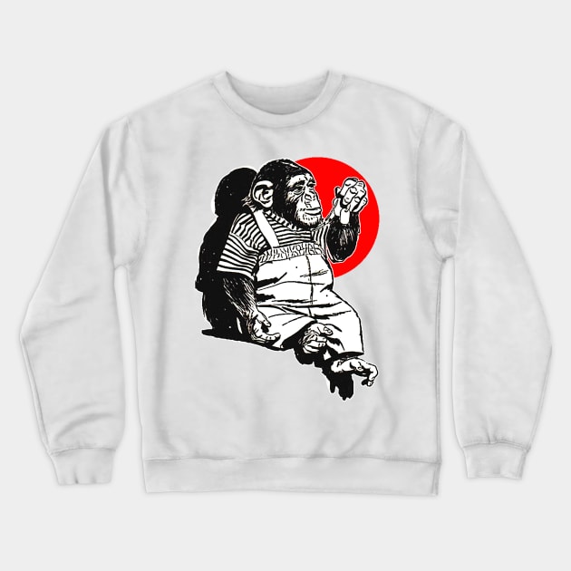 Little monkey sitting and well dressed Crewneck Sweatshirt by Marccelus